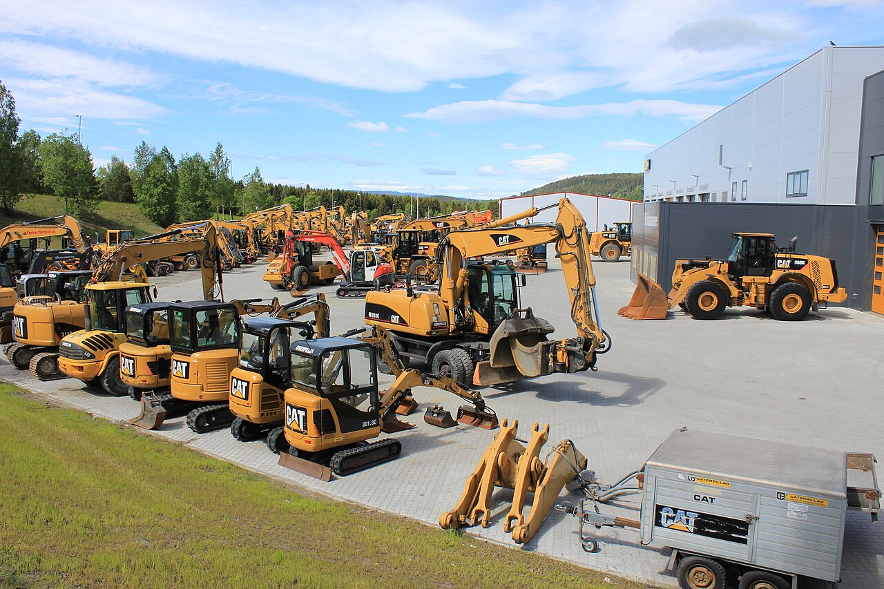 Fleet of Caterpillar excavators ready for dispatch